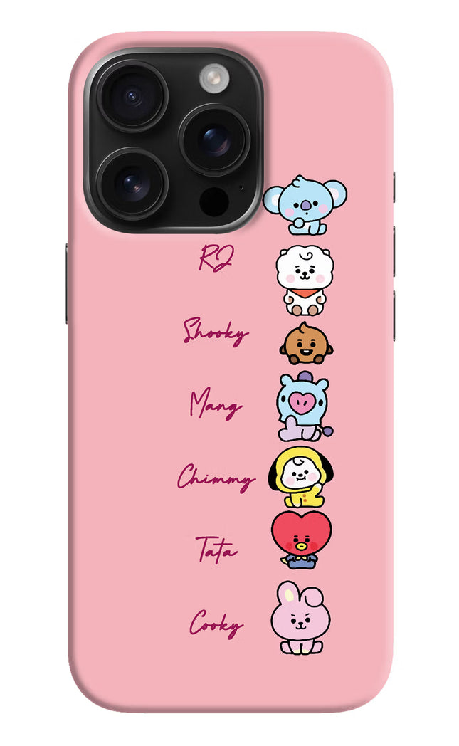 BTS names iPhone 16 Pro Hard Case Back Cover by Casekaro