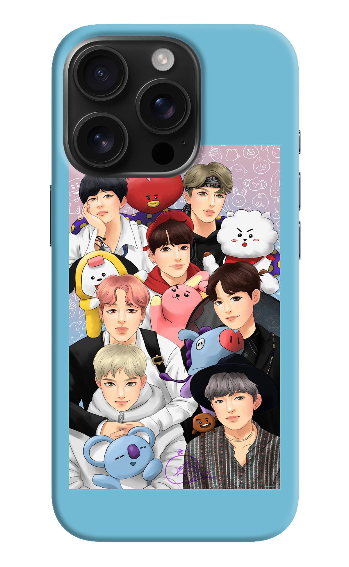 BTS with animals iPhone 16 Pro Back Cover