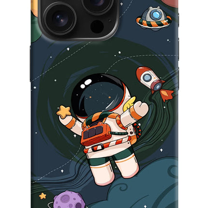 Cartoon Astronaut iPhone 16 Pro Hard Case Back Cover by Casekaro