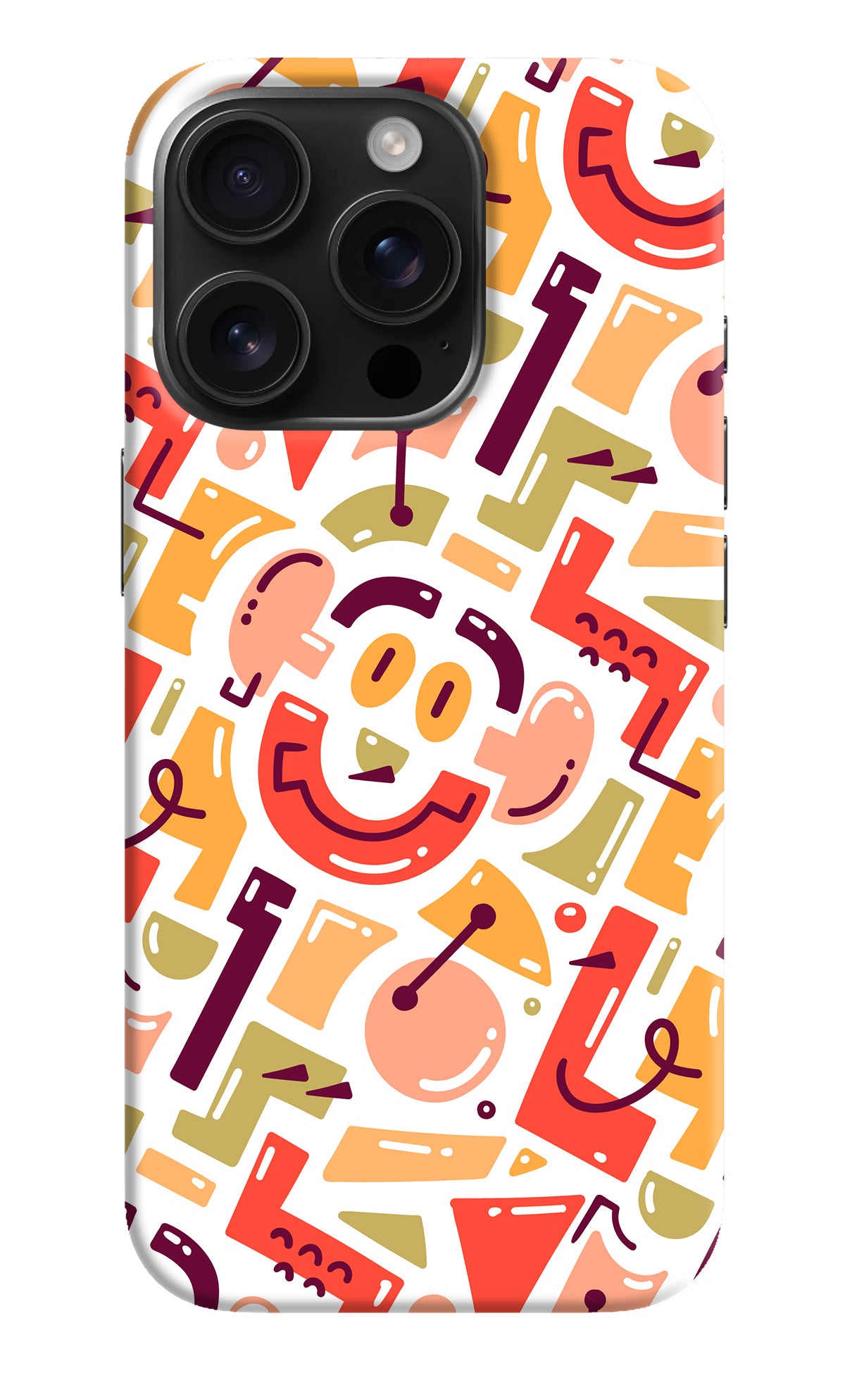 Doodle Pattern iPhone 16 Pro Back Cover