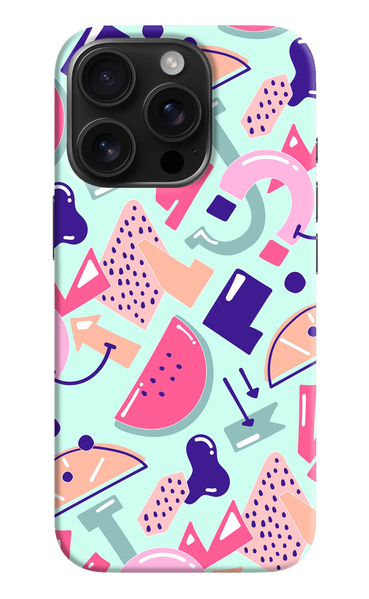 Doodle Pattern iPhone 16 Pro Back Cover