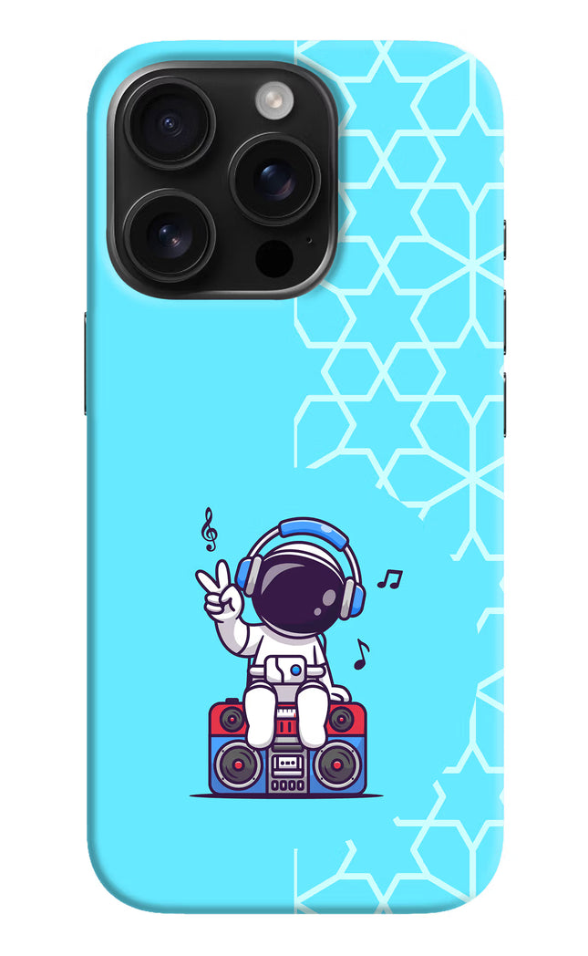 Cute Astronaut Chilling iPhone 16 Pro Hard Case Back Cover by Casekaro