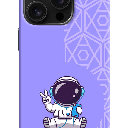 Cute Astronaut Chilling iPhone 16 Pro Hard Case Back Cover by Casekaro