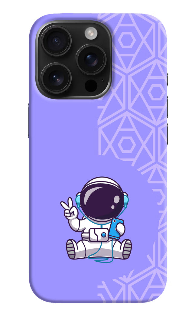 Cute Astronaut Chilling iPhone 16 Pro Hard Case Back Cover by Casekaro