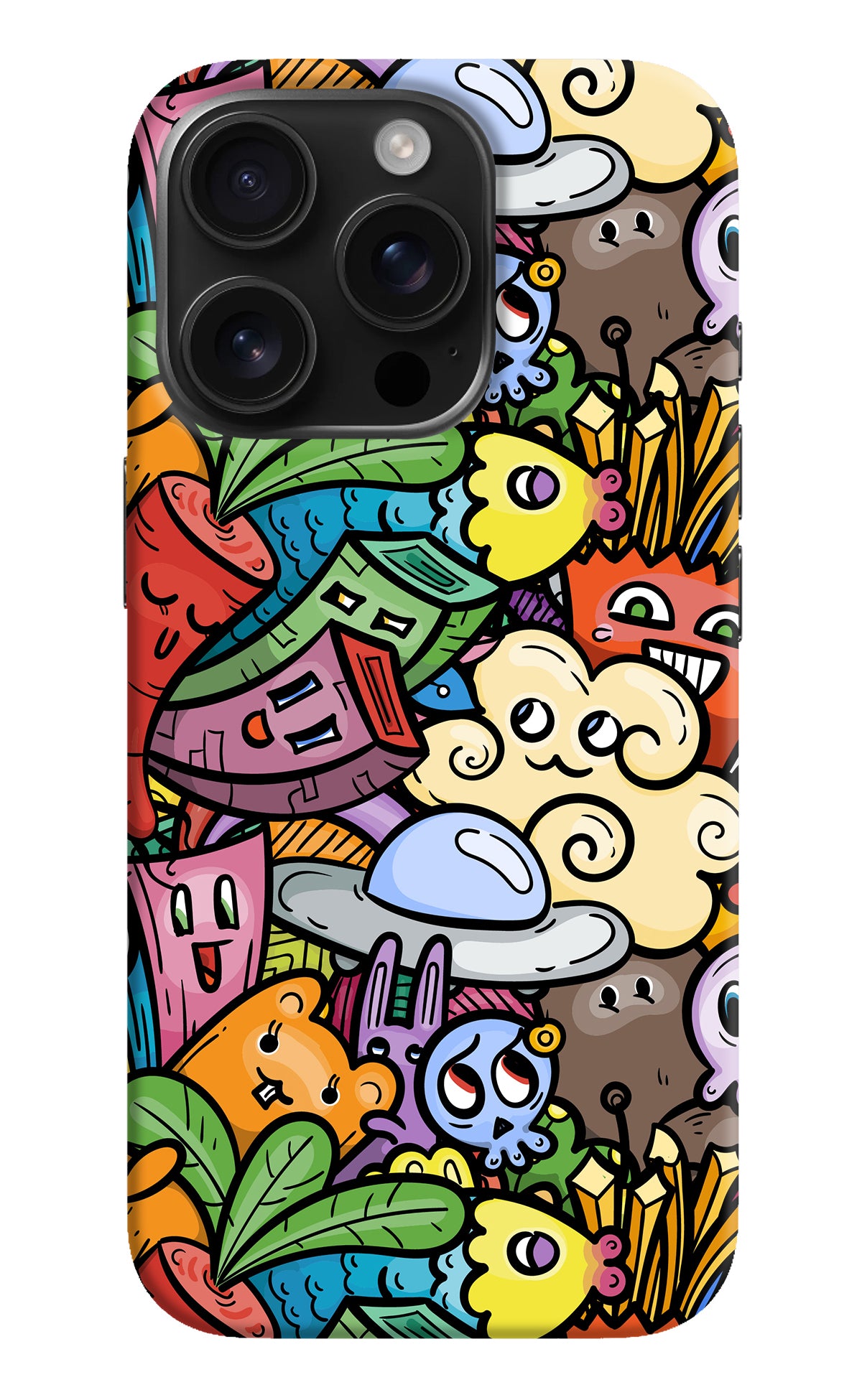 Veggie Doodle iPhone 16 Pro Back Cover