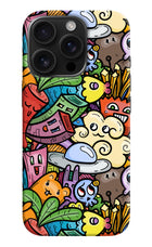 Veggie Doodle iPhone 16 Pro Hard Case Back Cover by Casekaro