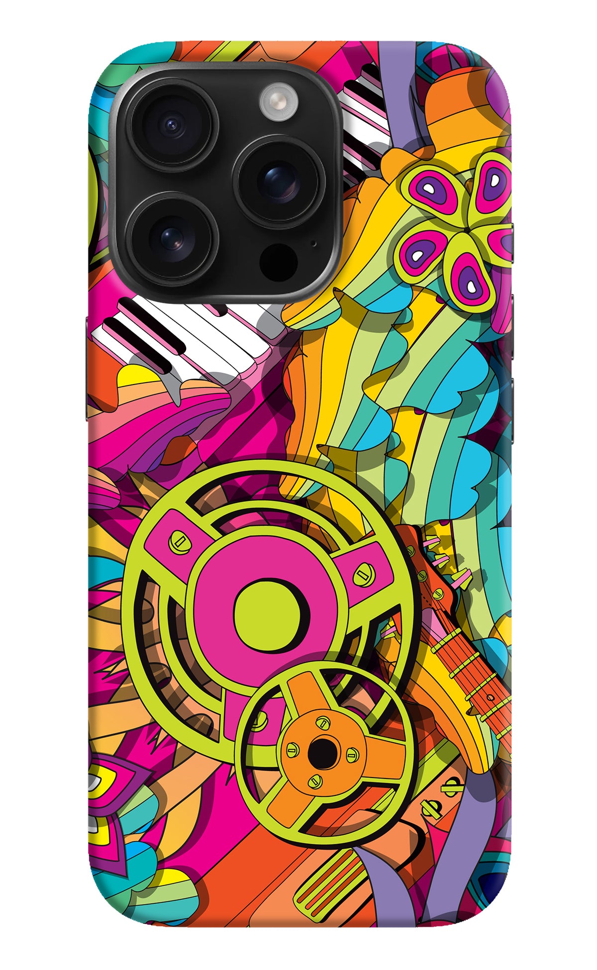 Music Doodle iPhone 16 Pro Back Cover