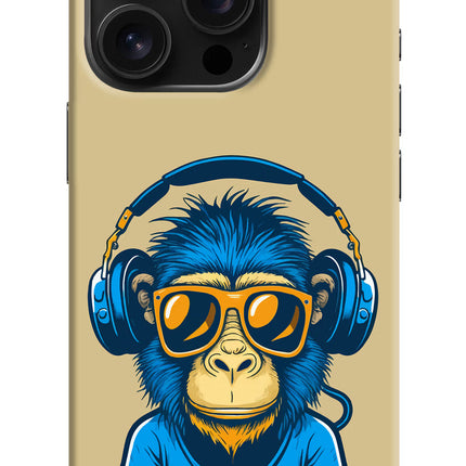 Monkey Headphone iPhone 16 Pro Hard Case Back Cover by Casekaro