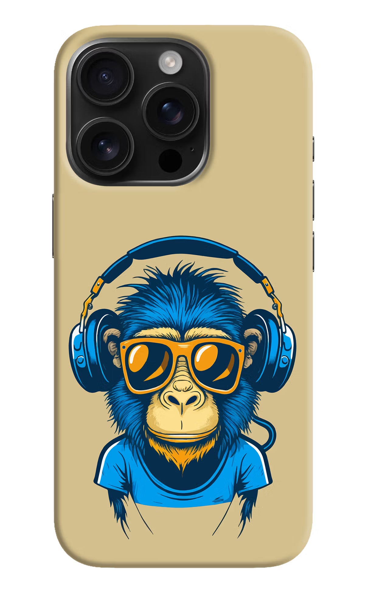 Monkey Headphone iPhone 16 Pro Hard Case Back Cover by Casekaro