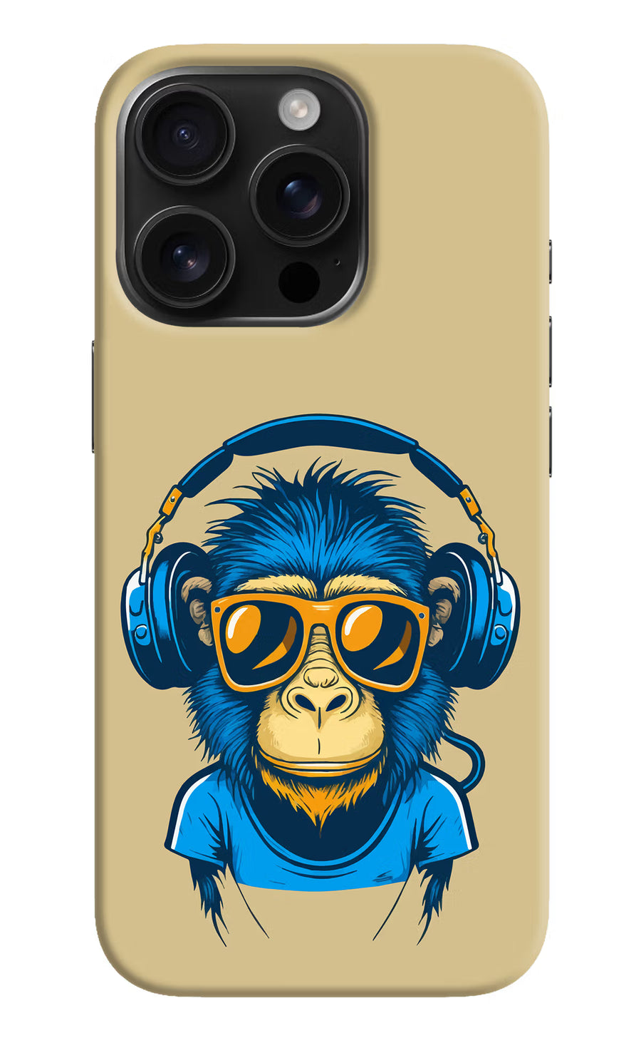 Monkey Headphone iPhone 16 Pro Back Cover, Hard case