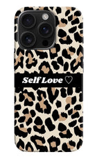 Leopard Print Self Love iPhone 16 Pro Hard Case Back Cover by Casekaro
