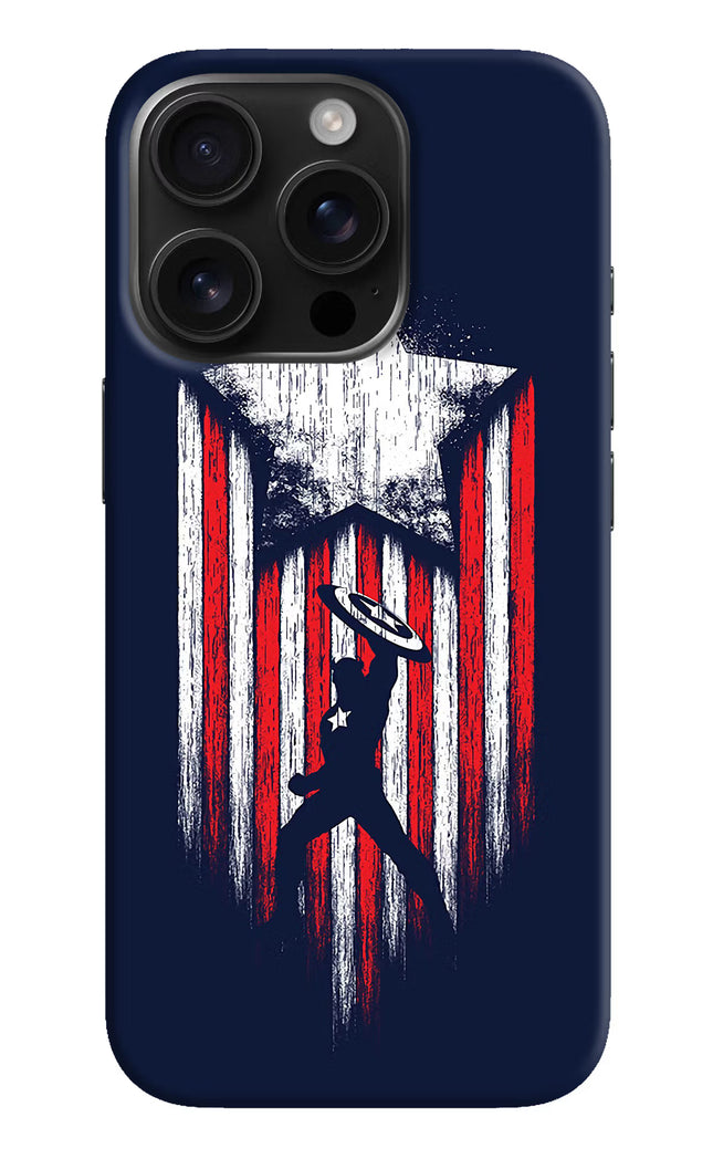 Captain America Marvel Art iPhone 16 Pro Hard Case Back Cover by Casekaro