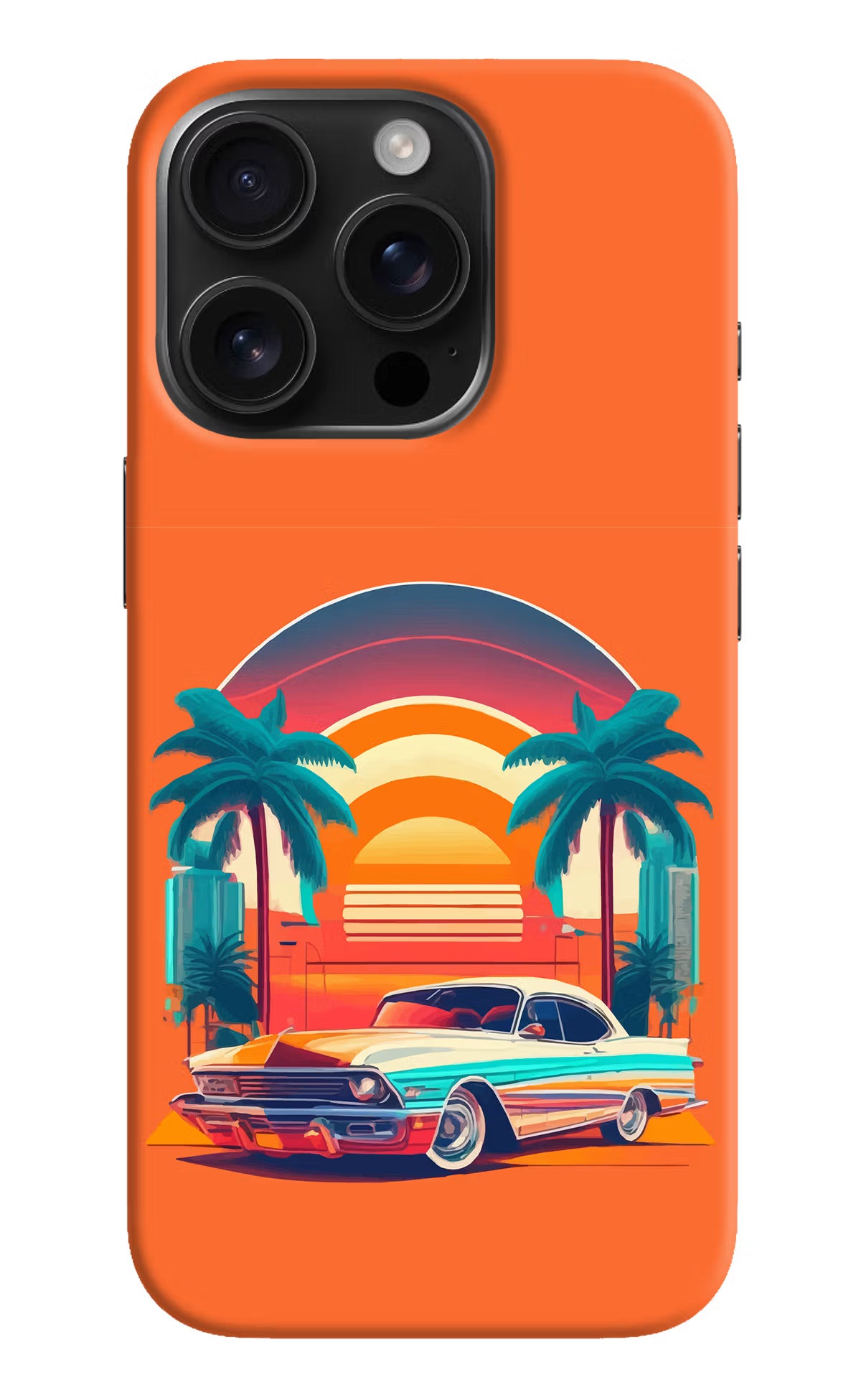 Palm Drive 80s iPhone 16 Pro Hard Case Back Cover by Casekaro