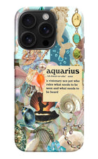 Aquarius Zodiac iPhone 16 Pro Hard Case Back Cover by Casekaro