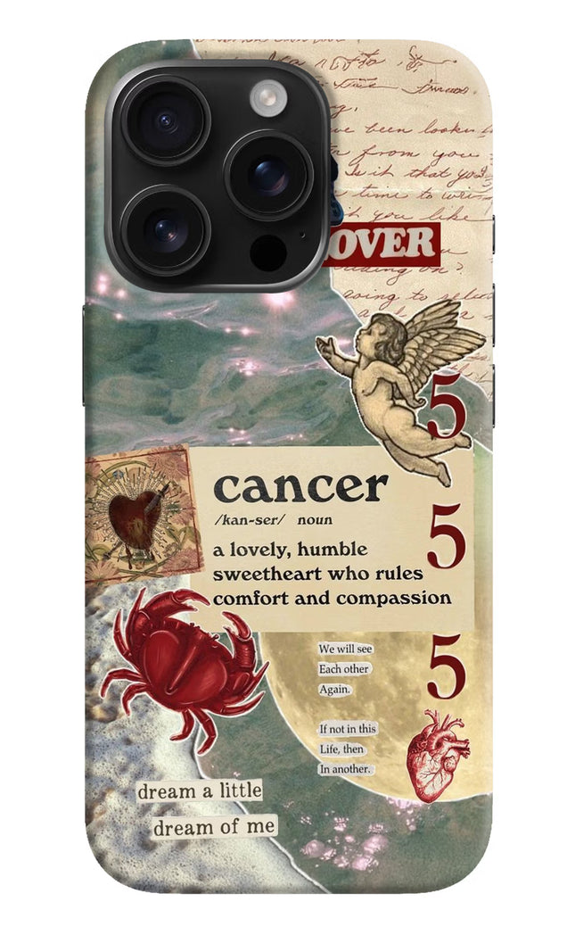 Cancer Zodiac iPhone 16 Pro Hard Case Back Cover by Casekaro
