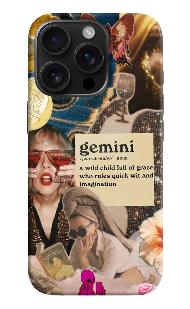 Gemini Zodiac iPhone 16 Pro Hard Case Back Cover by Casekaro