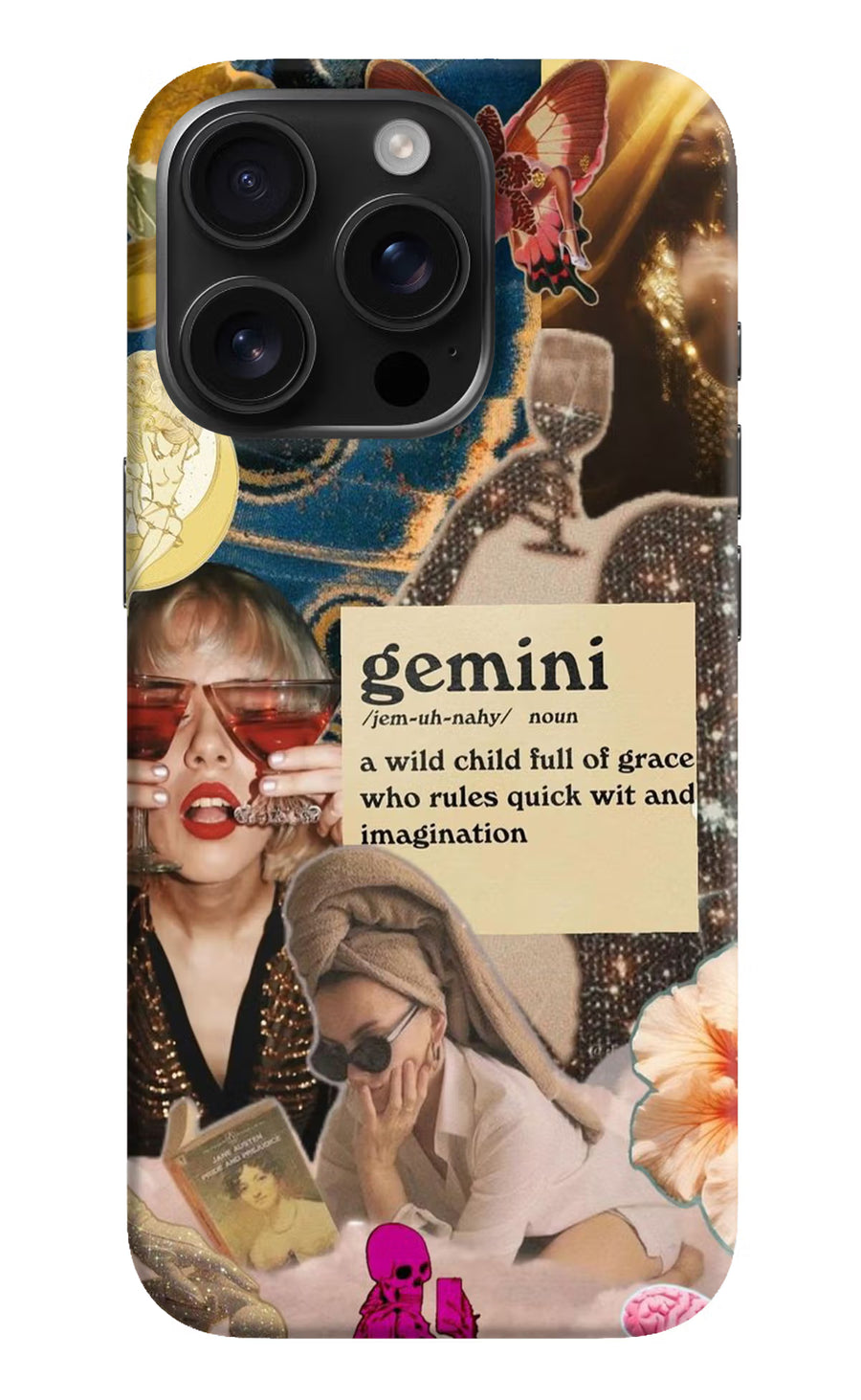 Gemini Zodiac iPhone 16 Pro Back Cover, Hard case