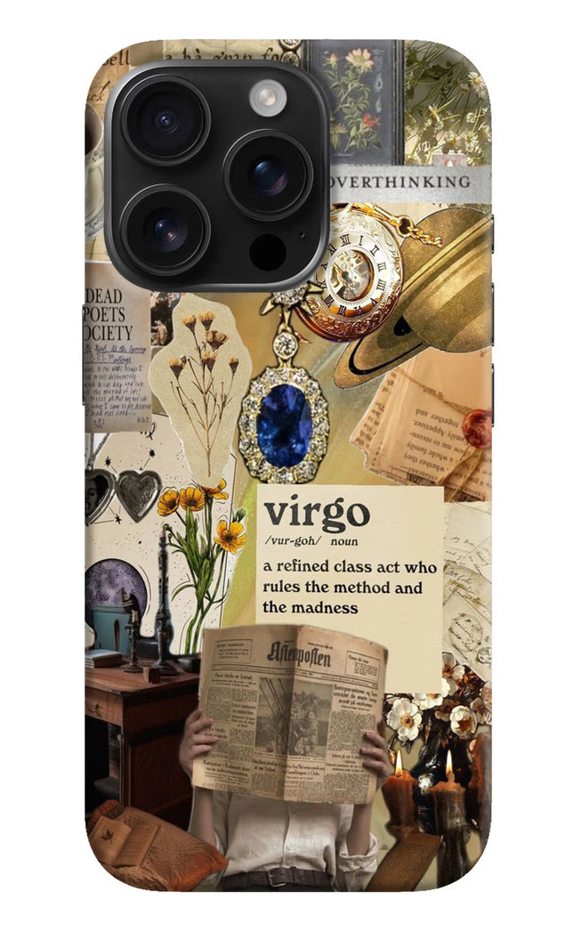 Virgo Zodiac iPhone 16 Pro Hard Case Back Cover by Casekaro