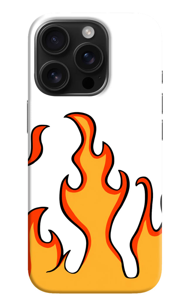 Fired Up – White iPhone 16 Pro Hard Case Back Cover by Casekaro