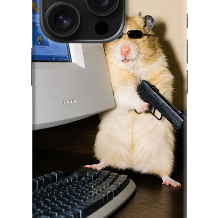 Hacker Hamster iPhone 16 Pro Hard Case Back Cover by Casekaro