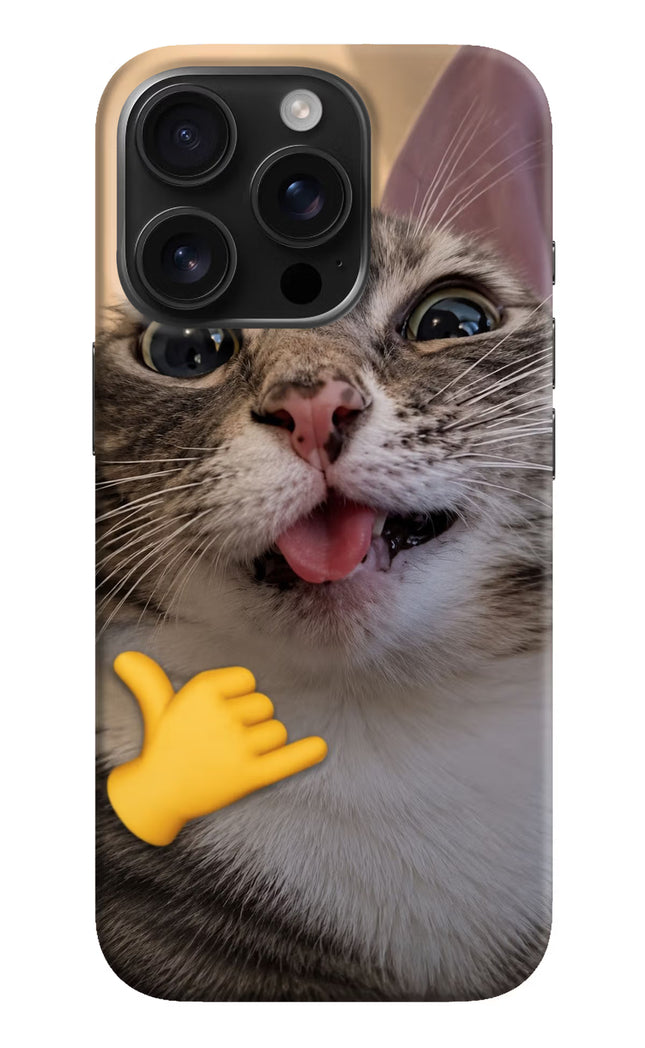 Silly Cat Call iPhone 16 Pro Hard Case Back Cover by Casekaro