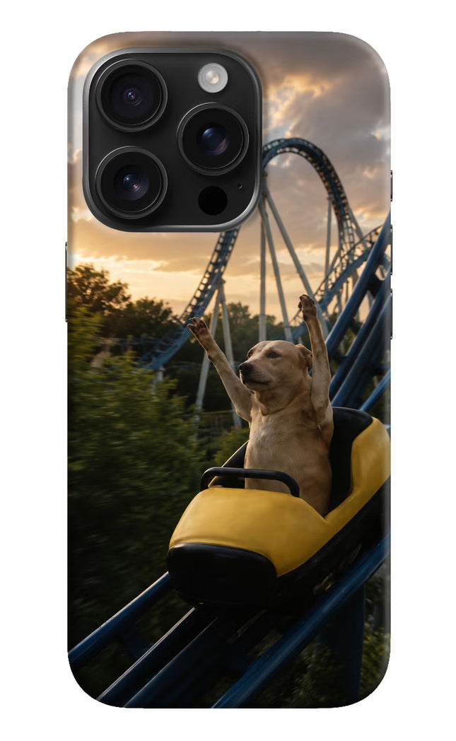 Rollercoaster Dog iPhone 16 Pro Hard Case Back Cover by Casekaro