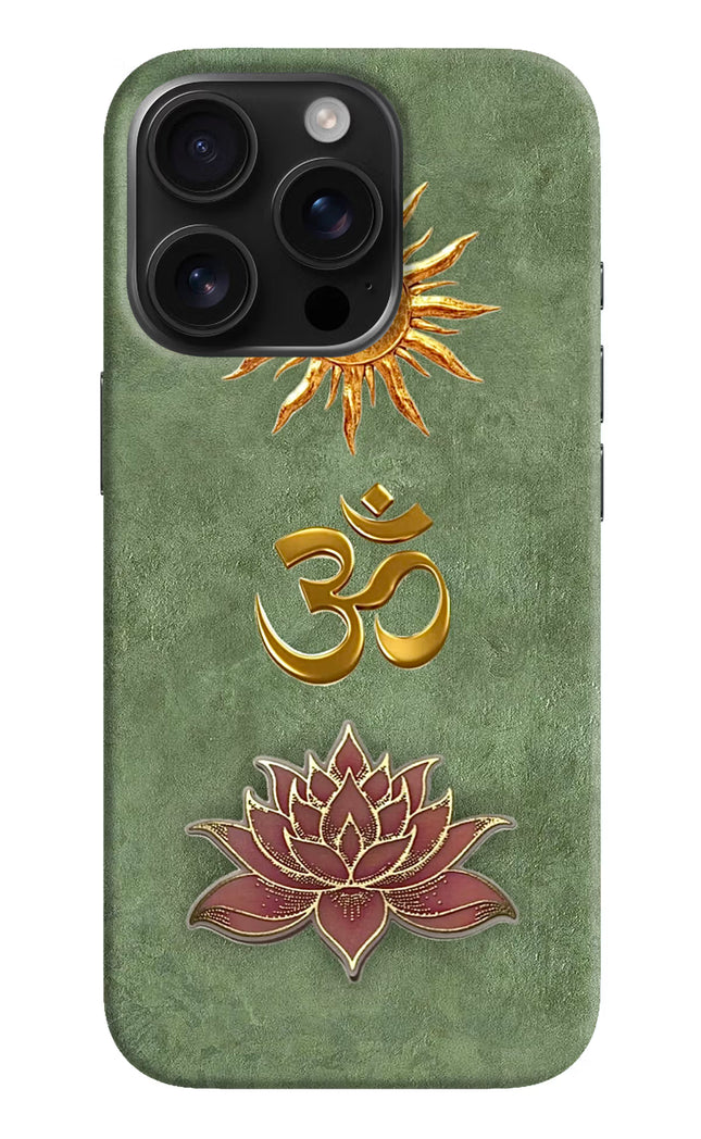 Om & Lotus iPhone 16 Pro Back Cover