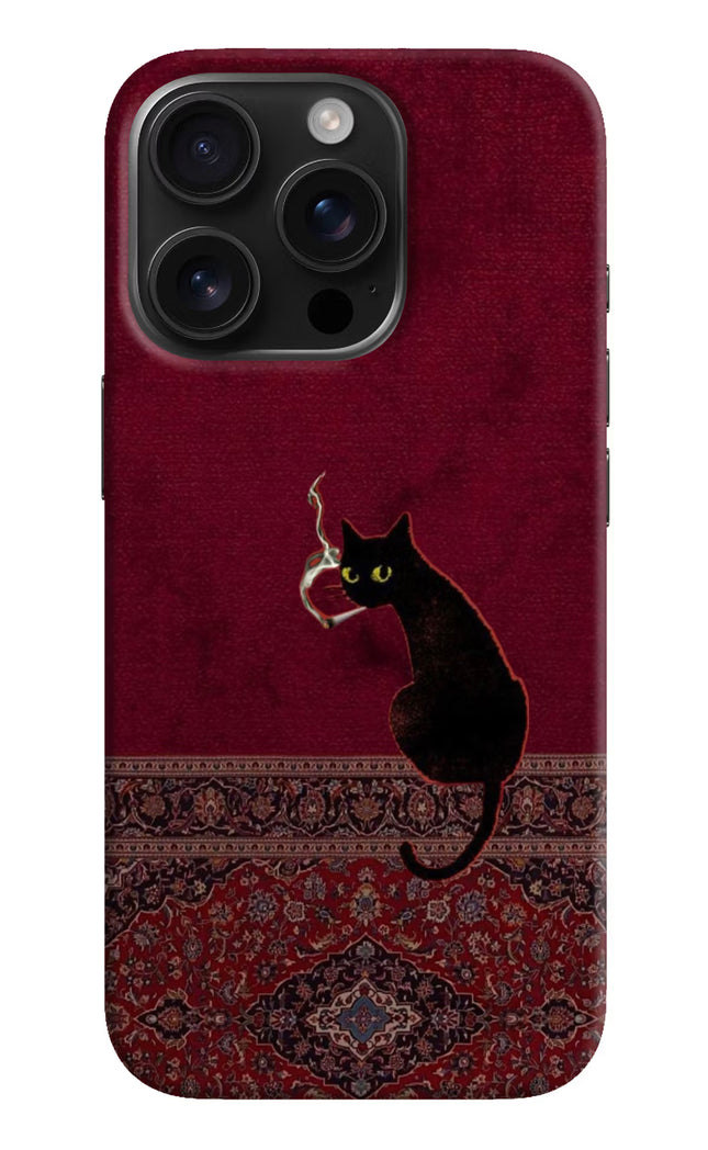 Midnight Cat iPhone 16 Pro Hard Case Back Cover by Casekaro