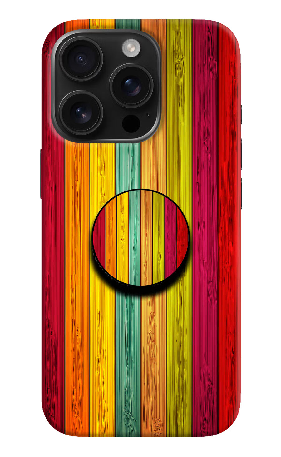 Multicolor Wooden iPhone 16 Pro Pop Case, Hard case
