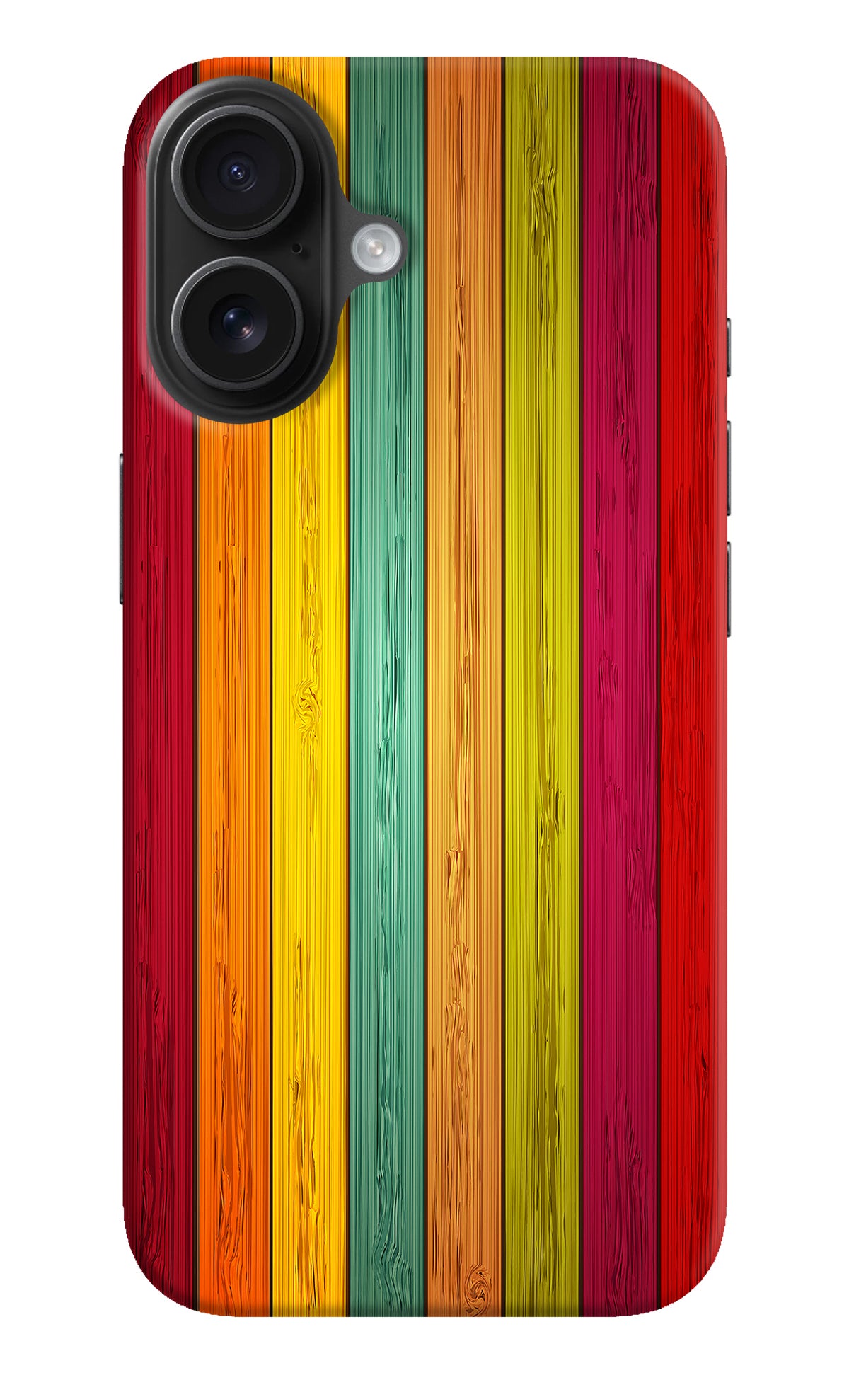 Multicolor Wooden iPhone 16 Plus Back Cover