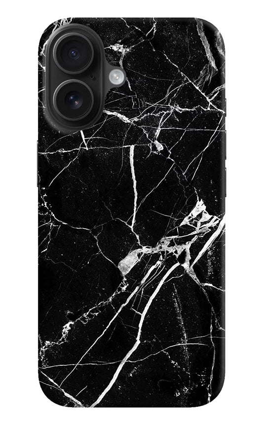 Black Marble Pattern iPhone 16 Plus Hard Case Back Cover by Casekaro