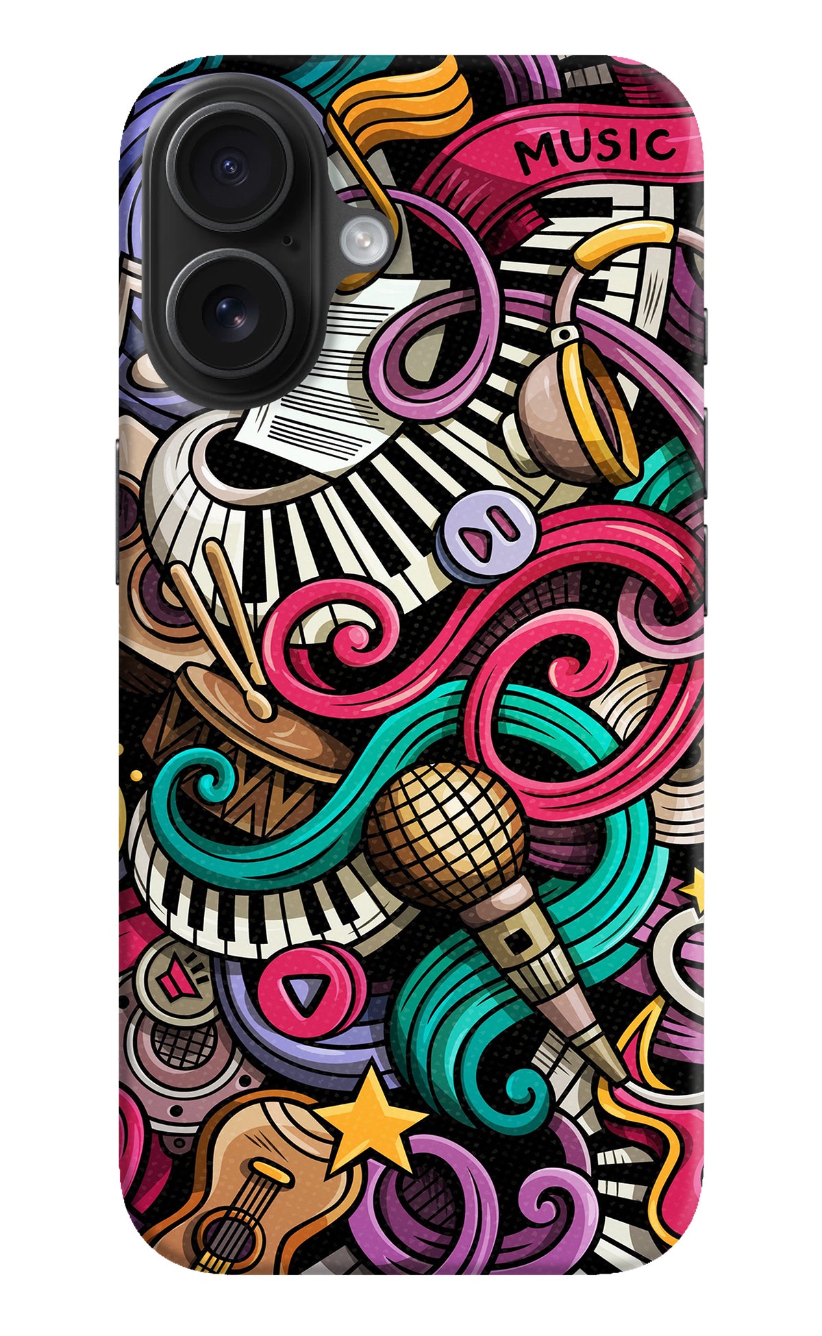 Music Abstract iPhone 16 Plus Back Cover