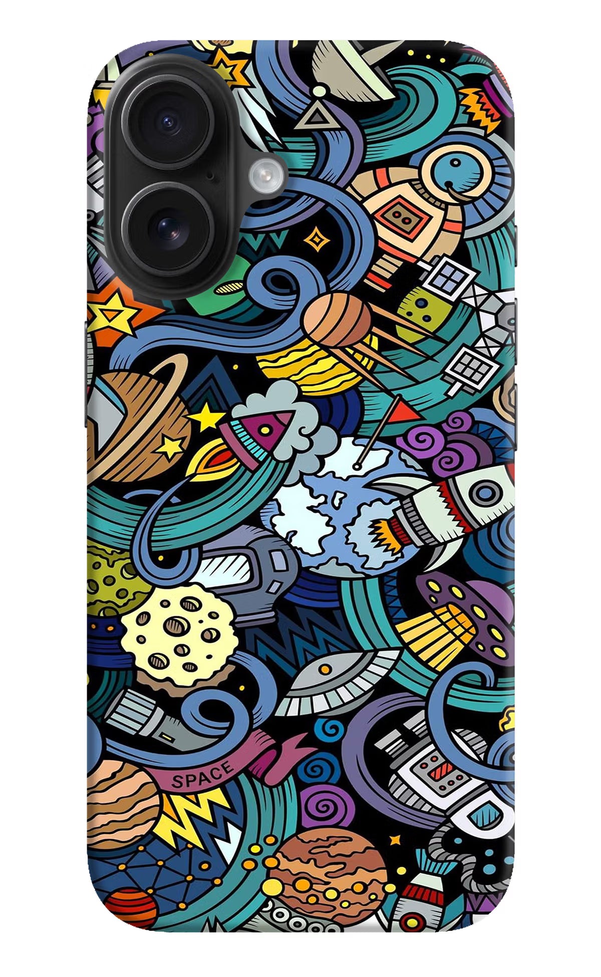 Space Abstract iPhone 16 Plus Hard Case Back Cover by Casekaro