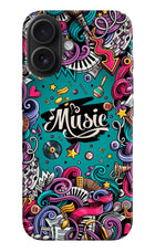 Music Graffiti iPhone 16 Plus Hard Case Back Cover by Casekaro