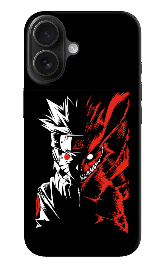Naruto Two Face iPhone 16 Plus Hard Case Back Cover by Casekaro