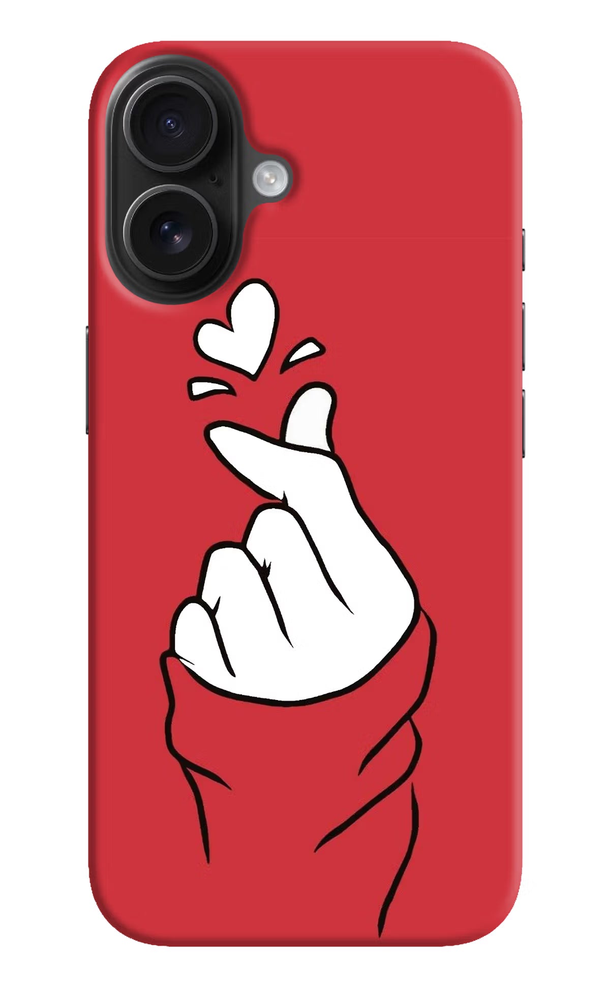 Korean Love Sign iPhone 16 Plus Hard Case Back Cover by Casekaro