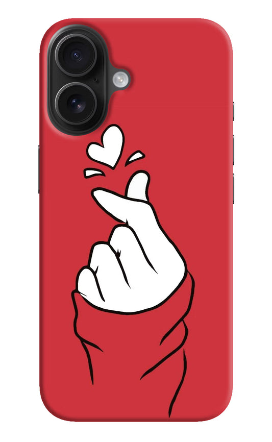 Korean Love Sign iPhone 16 Plus Hard Case Back Cover by Casekaro