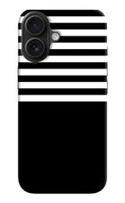 Black and White Print iPhone 16 Plus Hard Case Back Cover by Casekaro