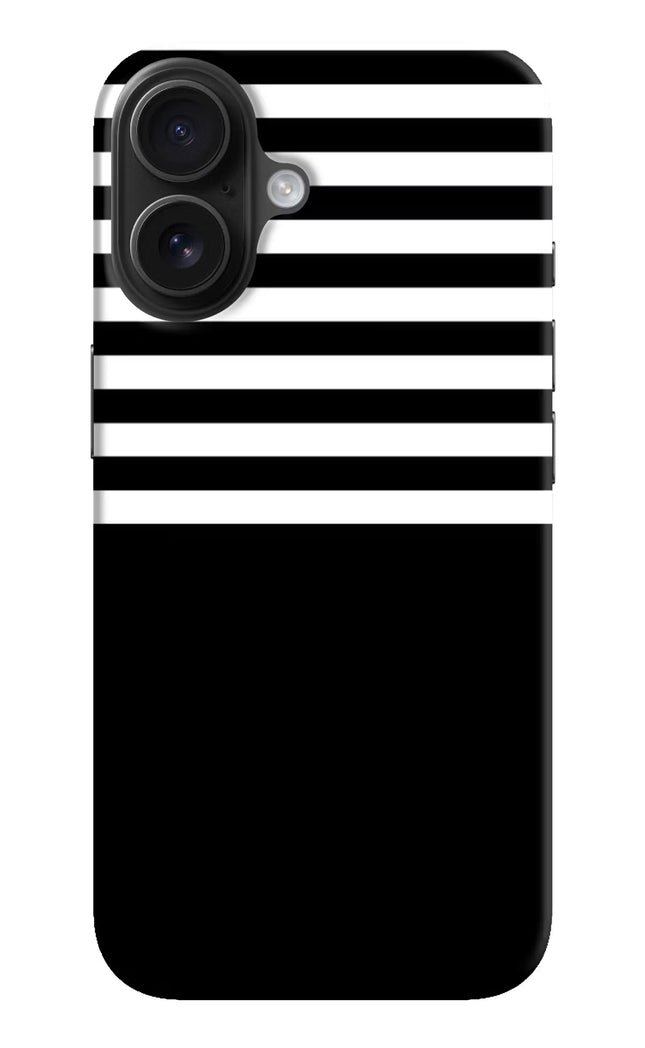 Black and White Print iPhone 16 Plus Hard Case Back Cover by Casekaro