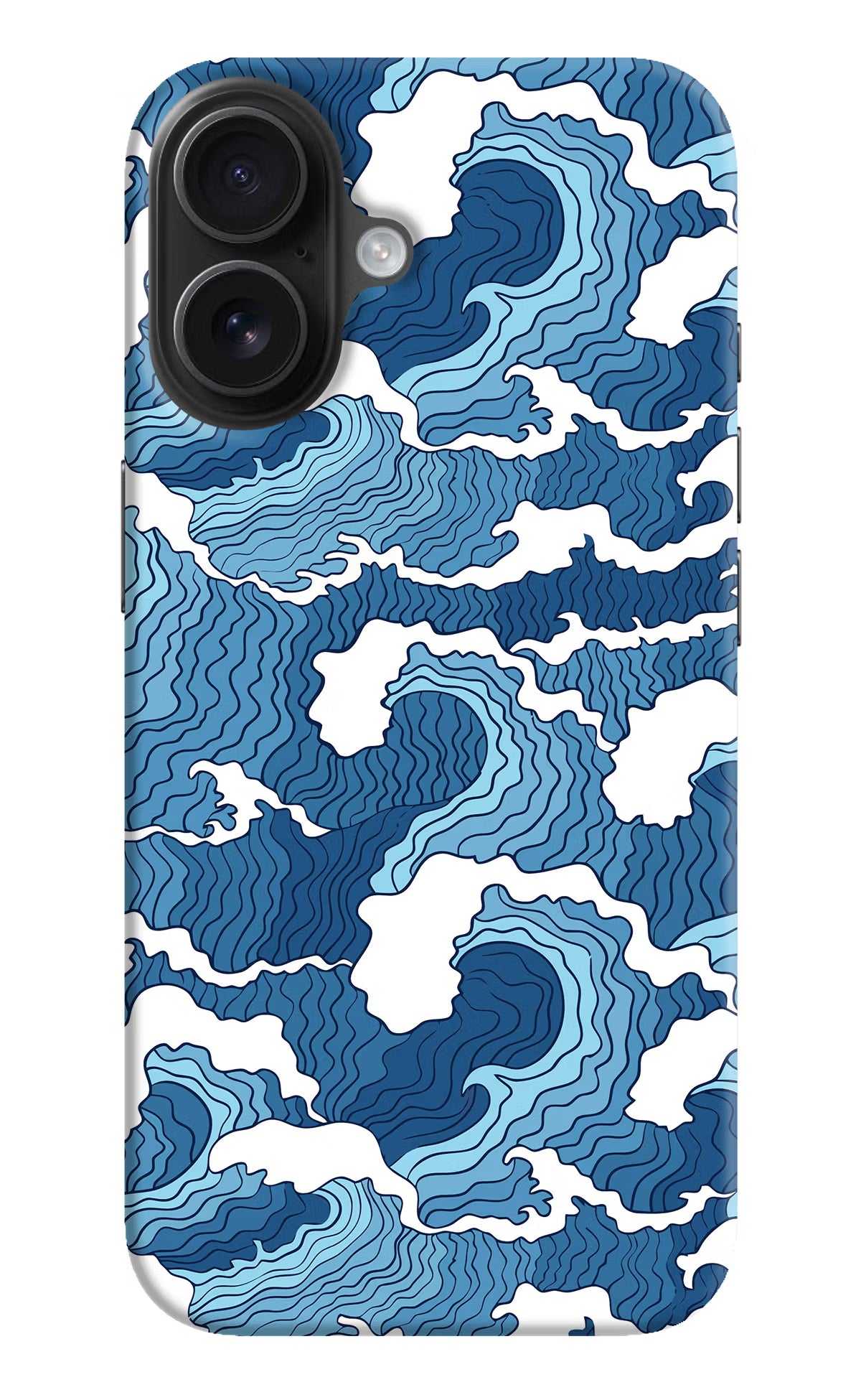 Blue Waves iPhone 16 Plus Hard Case Back Cover by Casekaro