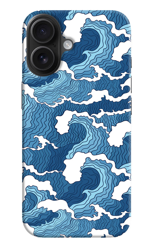 Blue Waves iPhone 16 Plus Hard Case Back Cover by Casekaro