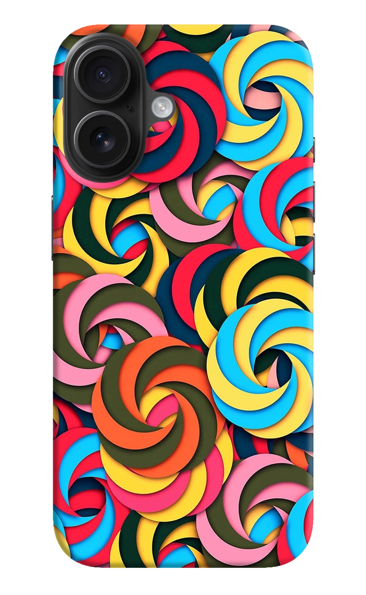 Spiral Pattern iPhone 16 Plus Back Cover