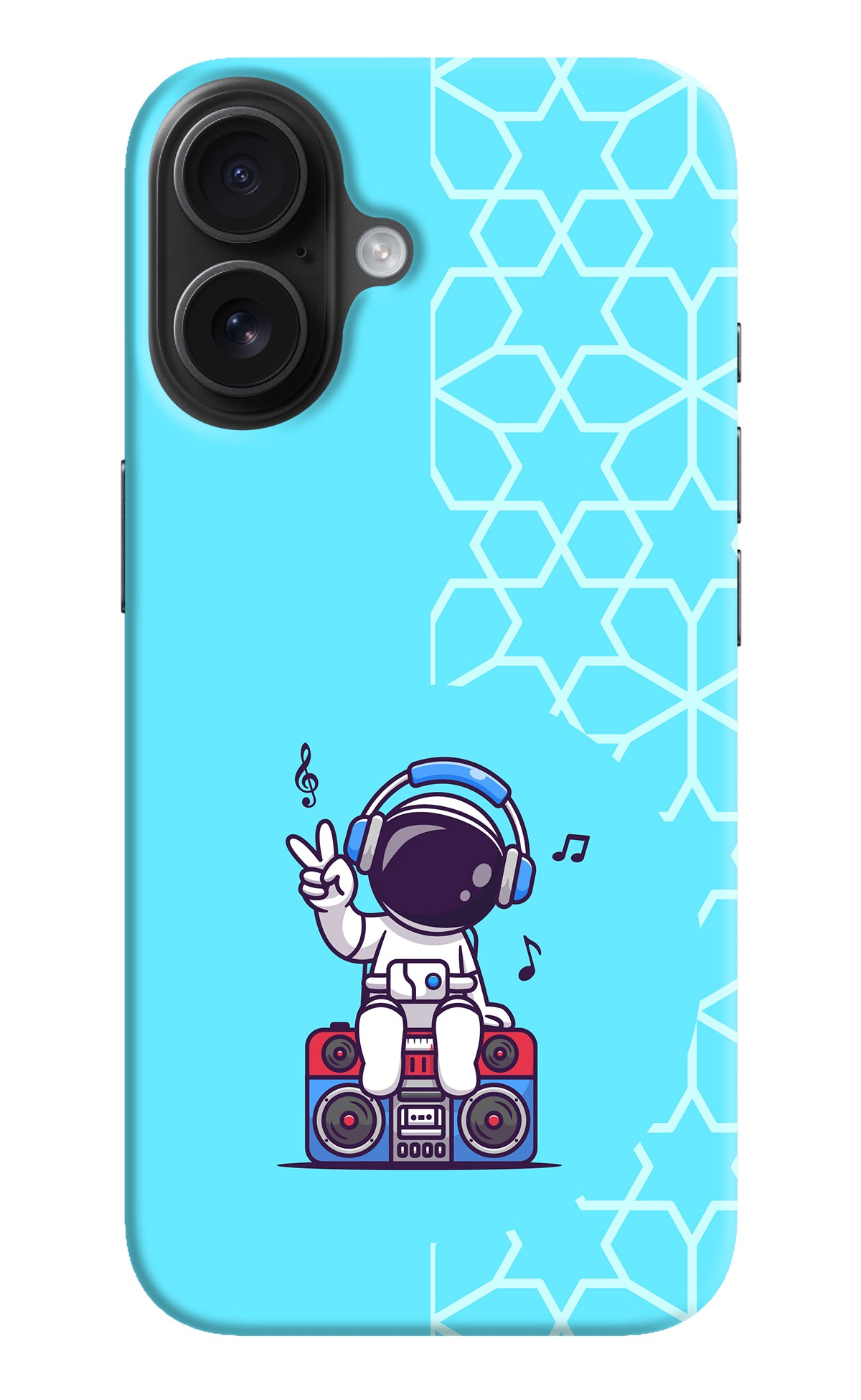 Cute Astronaut Chilling iPhone 16 Plus Back Cover