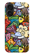 Veggie Doodle iPhone 16 Plus Hard Case Back Cover by Casekaro