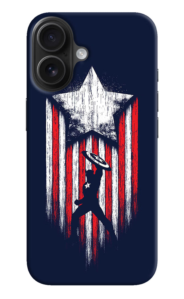 Captain America Marvel Art iPhone 16 Plus Hard Case Back Cover by Casekaro