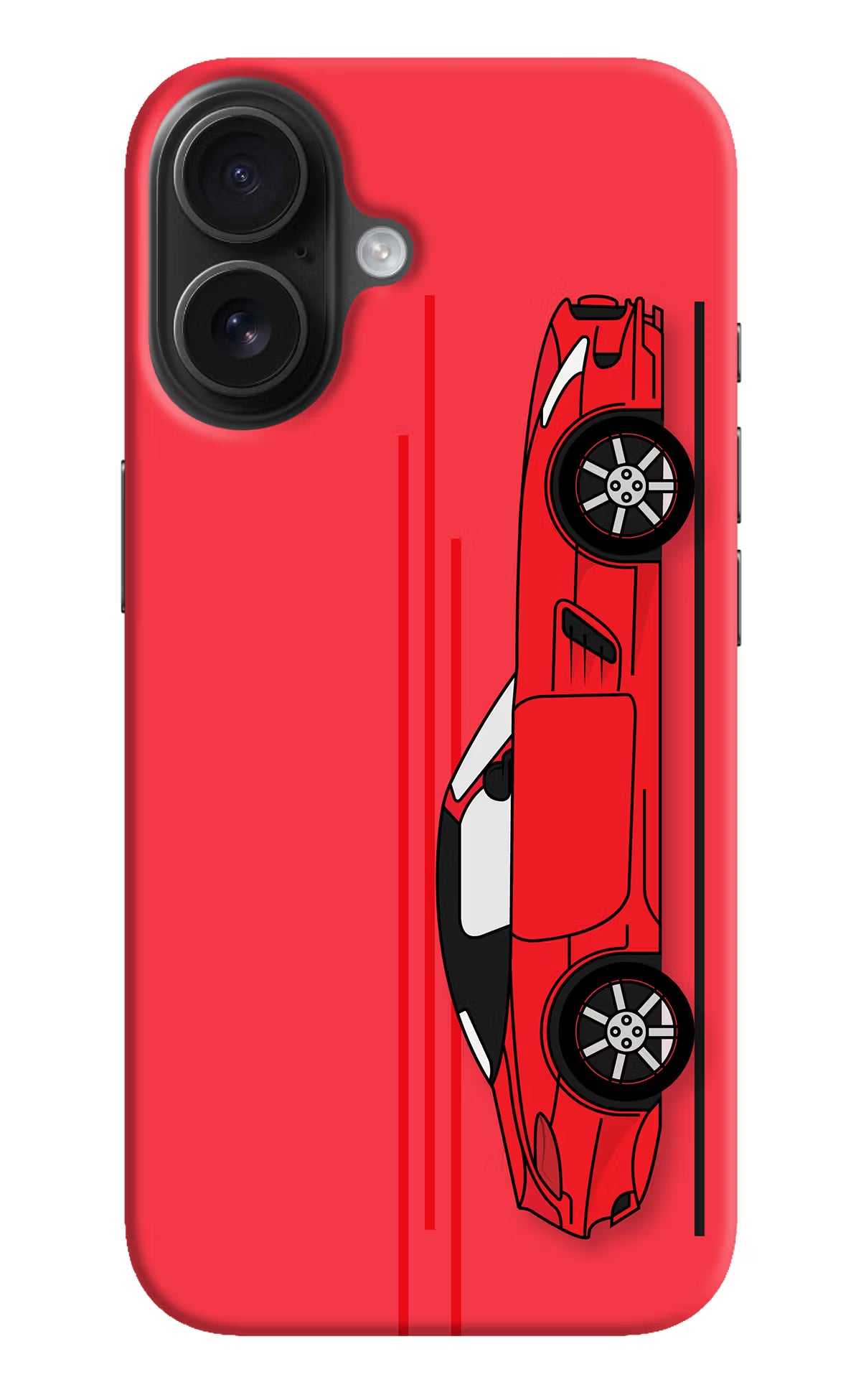 Red Velocity iPhone 16 Plus Hard Case Back Cover by Casekaro