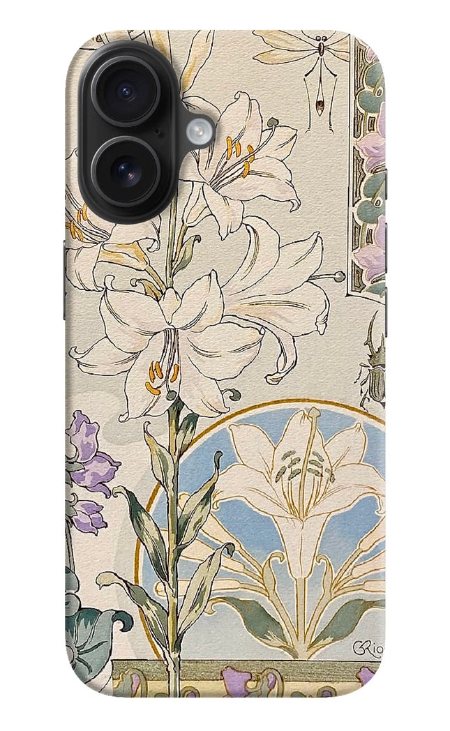 White Lily iPhone 16 Plus Hard Case Back Cover by Casekaro