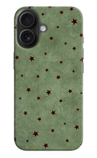 Green Stars iPhone 16 Plus Hard Case Back Cover by Casekaro