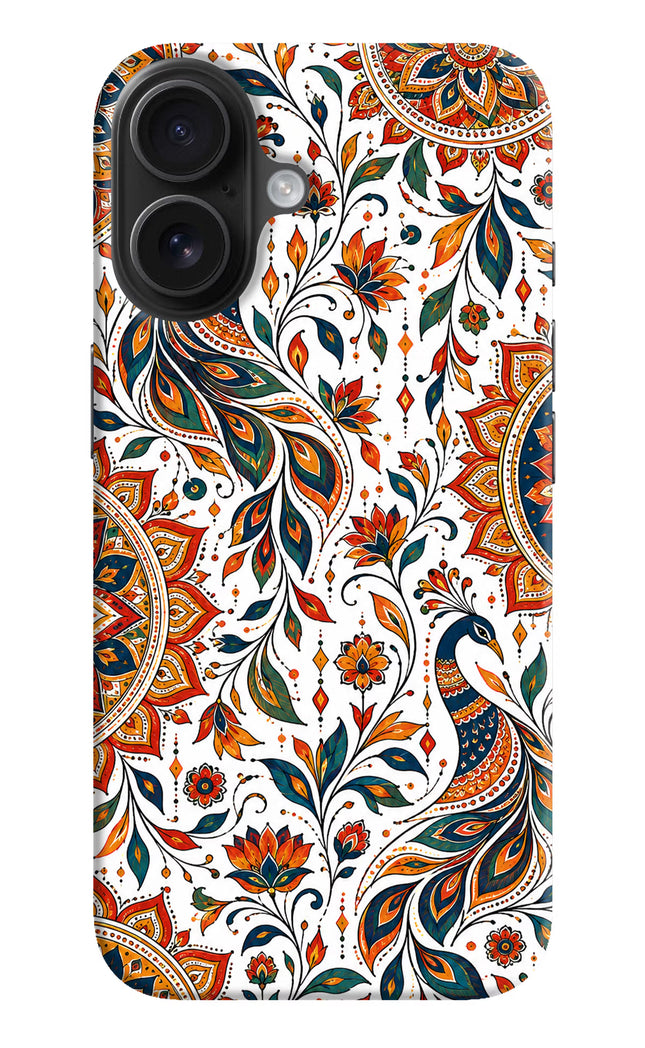 White Mayura iPhone 16 Plus Hard Case Back Cover by Casekaro