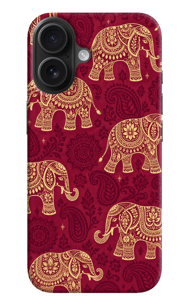 Maroon Elephant iPhone 16 Plus Hard Case Back Cover by Casekaro